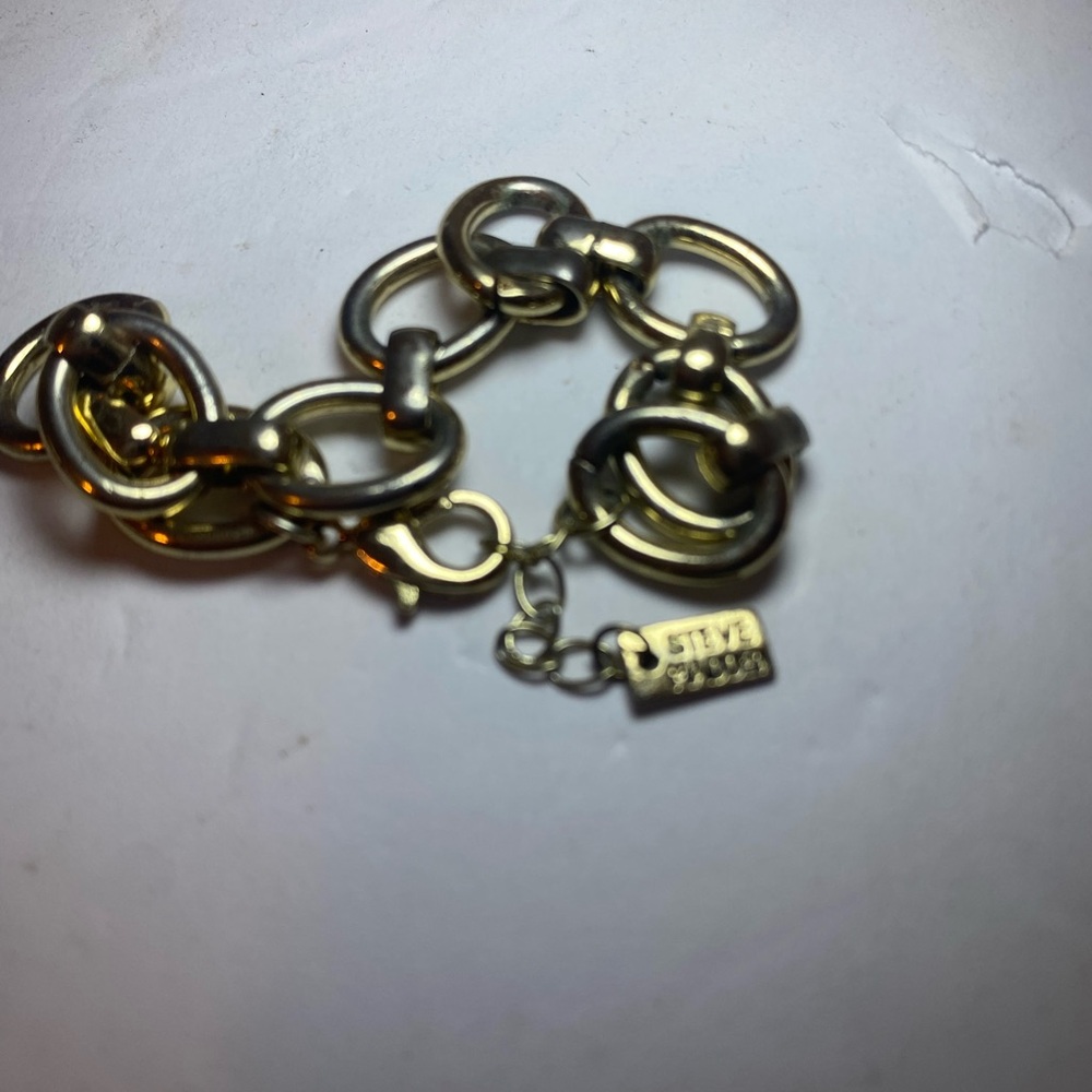 Steve Madden Gold Link Bracelet with Logo Tag